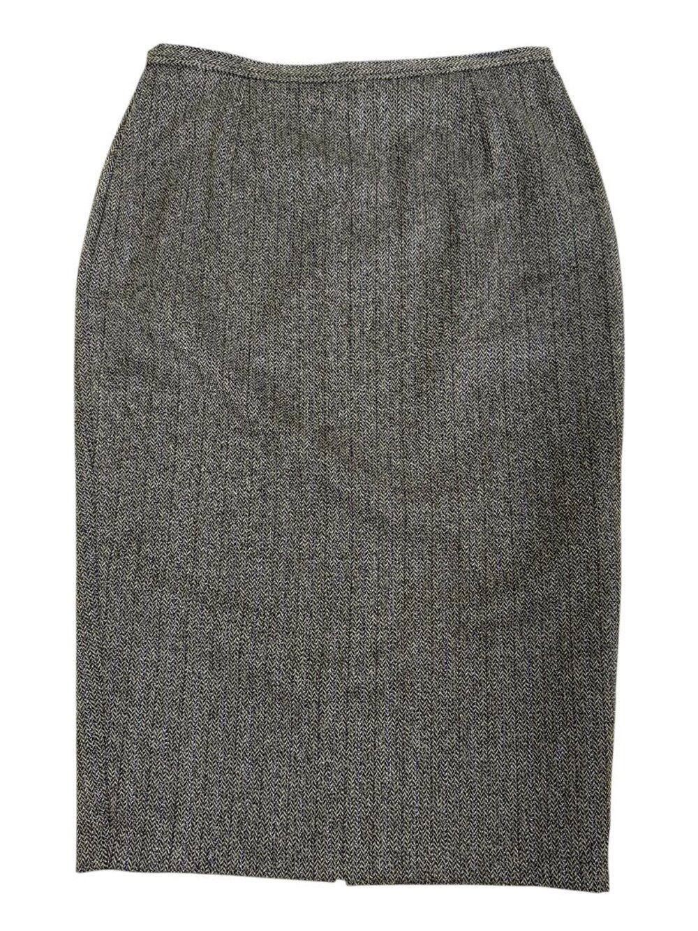 Benetton Wool Blend Herringbone Midi Skirt Italian Brown Multi (It 46, ~US L/M)